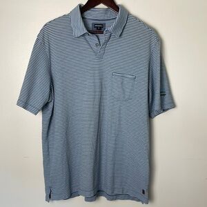 Ashworth Blue Stripe Golf Polo. Size Large